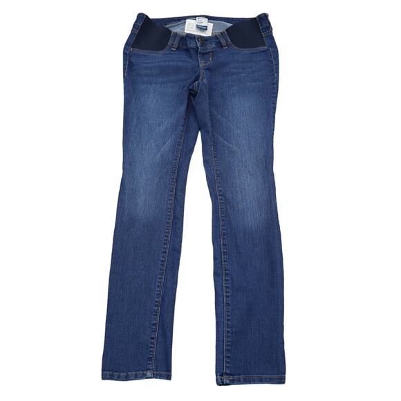 Old Navy Maternity Jeans Womens 4 Blue Super Skinny Elastic Waist Denim Pants - Picture 1 of 13